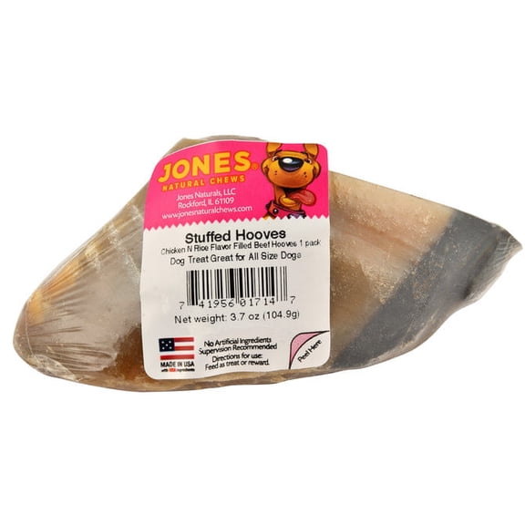 Jones Chicken N Rice Flavor Stuffed Hoove Dog Chew Treat