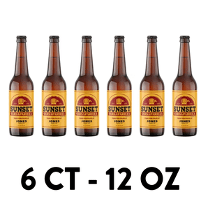 Jones Fallout Sunset Sarsaparilla, 12 oz, 6 Glass Bottles