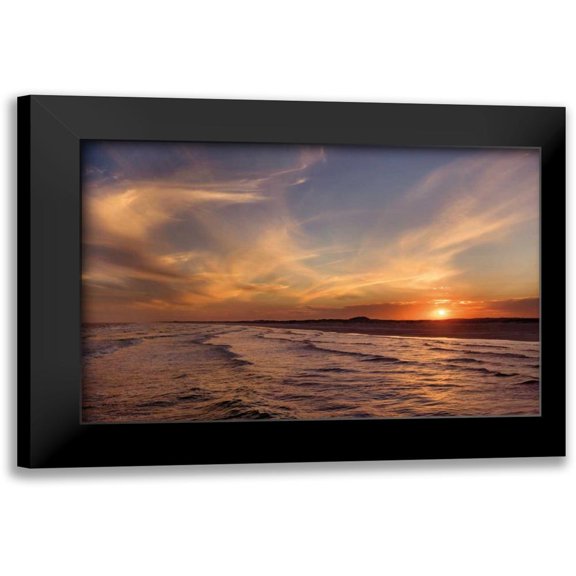 Jones, Mike 24x17 Black Modern Framed Museum Art Print Titled - Corpus Christi Sunset