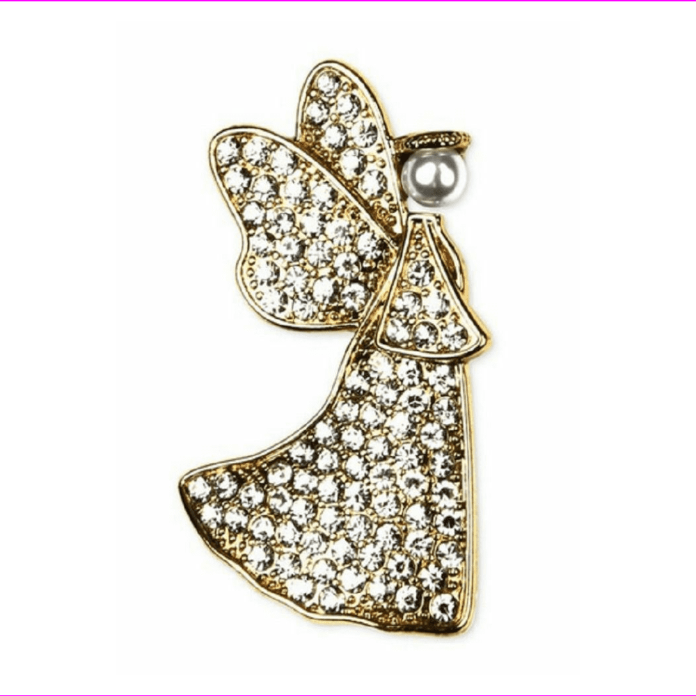 Épingle De Cravate (Tie-Tack) Olit - Petit Ange De Noël Or, Cristal - Occasion USA