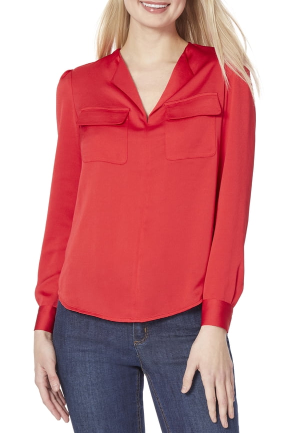 Charmeuse Blouse Rouge L