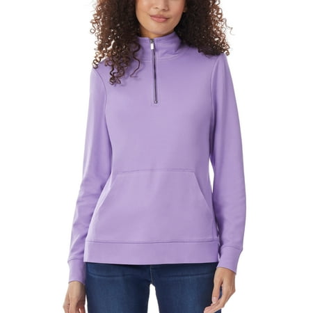 Jones New York Half Zip Pullover Deep Lilac XL