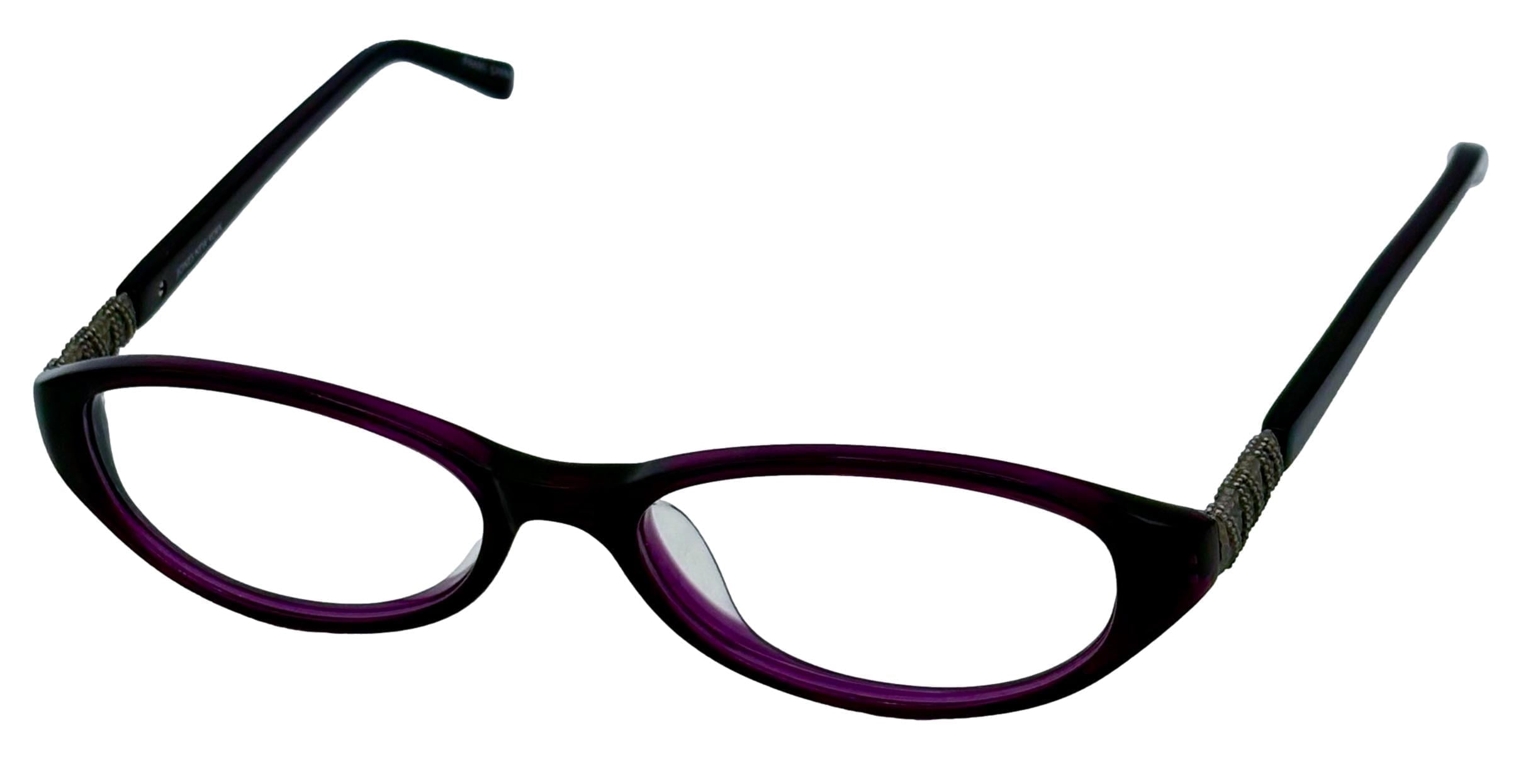 Jones New York Women's Plastic Soft Rectangle Eyeglass Frames, Purple ...