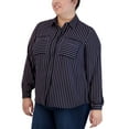 thumbnail image 1 of Jones New York Plus Size Utility Blouse Jones Black/Lilac 2X, 1 of 2