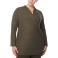 thumbnail image 1 of Jones New York Plus Size Waffle Knit Faux Wrap Top Rosemary 2X, 1 of 1