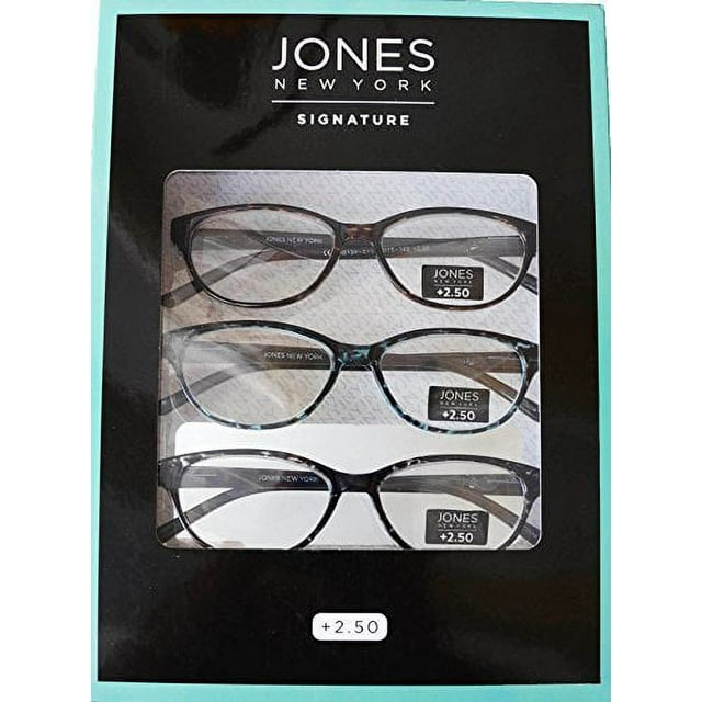 Jones New York Signature Stylish Reading Glasses +2.50 3 Pack