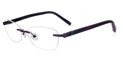 York Rimless Frame Jones New York Unisex Rimless Rectangle Purple Metal Eyewear Frame ...