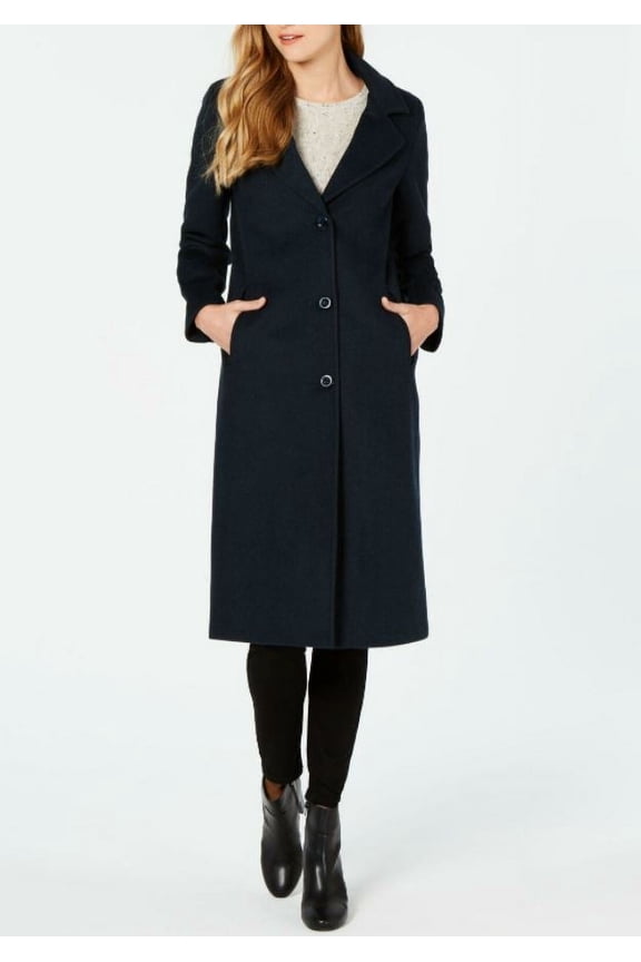 Women's Black Single-Breasted Maxi Coat, 12