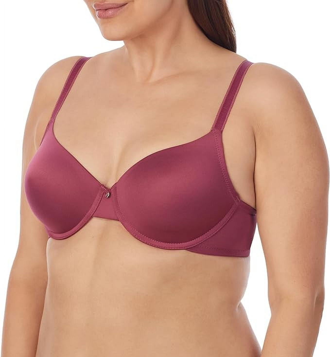 Jones New York Women's Everyday Wired T-Shirt Bra with Adjustable Straps 2-Pack, Size 34C, Maroon/Black