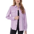 thumbnail image 1 of Jones New York Women's Faux Suede Utility Shirt Purple Size Medium, 1 of 3