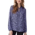 thumbnail image 1 of Jones New York Women's Tie Front Blouse Top Purple Size Small, 1 of 3