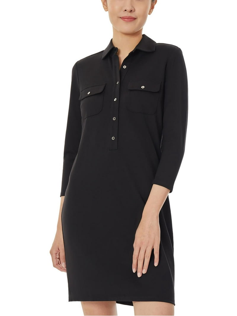 Jones New York Womens Above Knee 3/4 Sleeve Shirtdress