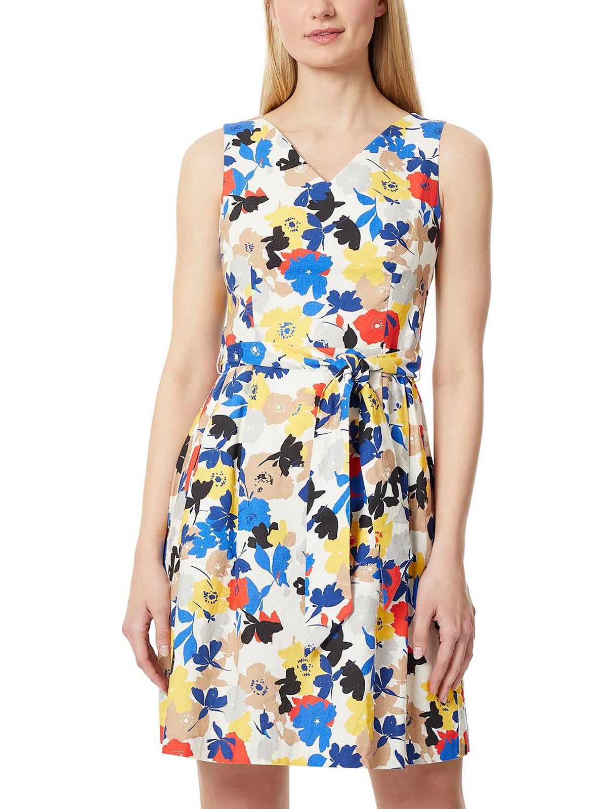 Jones New York Womens Belted Midi Fit & Flare Dress - Walmart.com