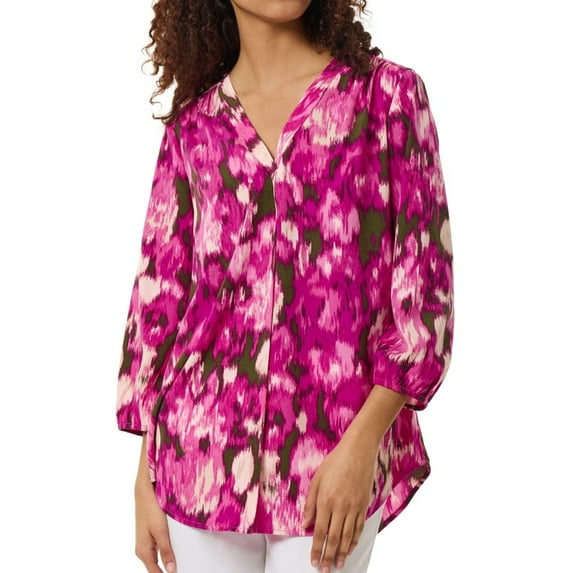 Jones New York Womens Multi Tone Tunic Blouse, Multicoloured, Petite, PXL