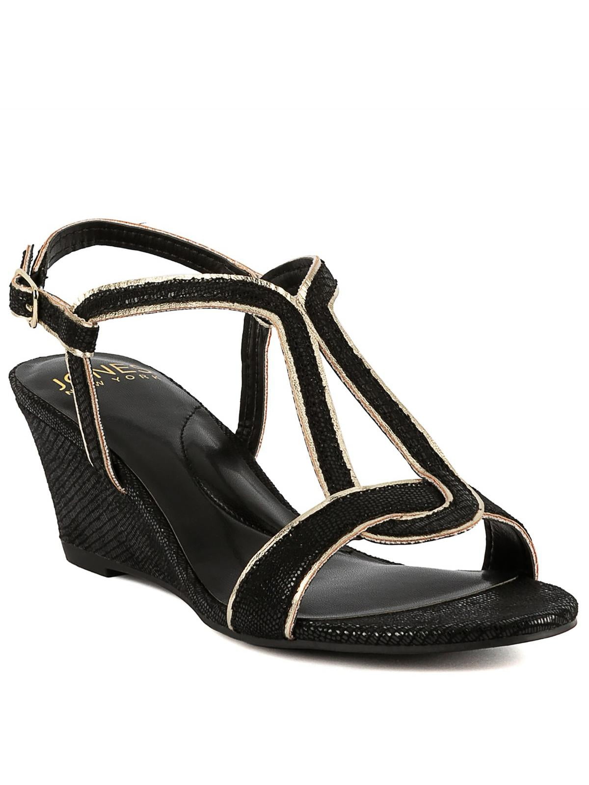 Jones New York Womens Denera Strappy Wedge Sandals