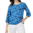 thumbnail image 1 of Jones New York Womens Floral Top Peasant Blouse, Blue, Petite, P/PS, 1 of 1