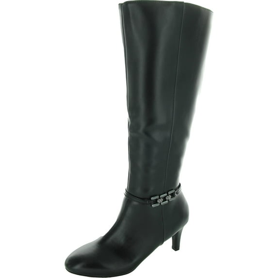 Jones New York Womens Hanlee Zipper Faux Leather Knee-High Boots