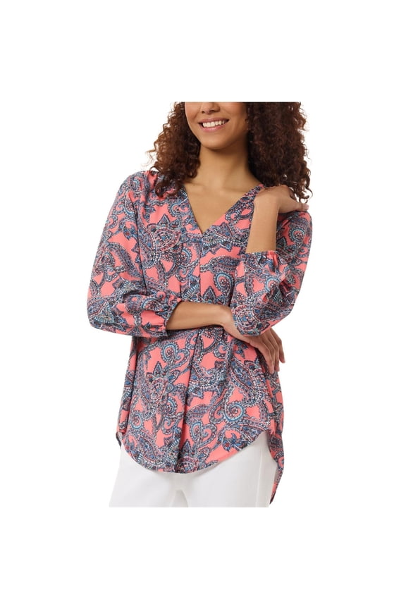 Womens Paisley Tunic Blouse, Multicoloured, Petite, P/PS