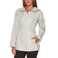 thumbnail image 1 of Jones New York Womens Parka in a Pocket Rain Jacket Color: Sand/White Dots, Size: Medium, 1 of 4