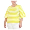 thumbnail image 1 of Jones New York Womens Plus Crewneck Striped T-Shirt, 1 of 3