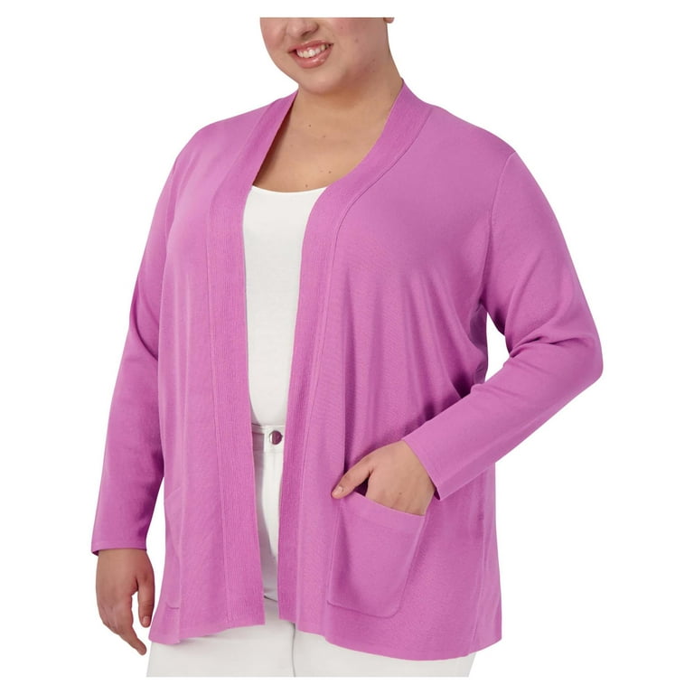 Jones New York Womens Plus Knit Open Front Cardigan Sweater Walmart