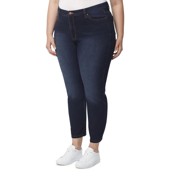 Jones New York Womens Plus Lexington High Rise Tummy Shaper Skinny Jeans