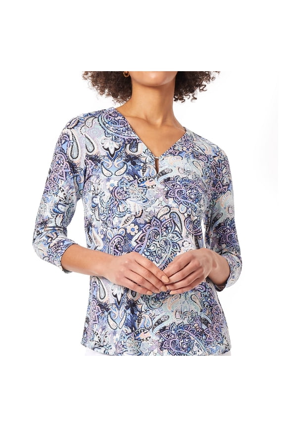 Womens Printed Peplum Blouse, Multicoloured, Petite, PP/PXS