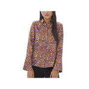 Jones New York Womens Satin Printed Blouse