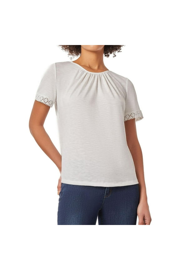 Womens Featured Basic T-Shirt, White, X-Small