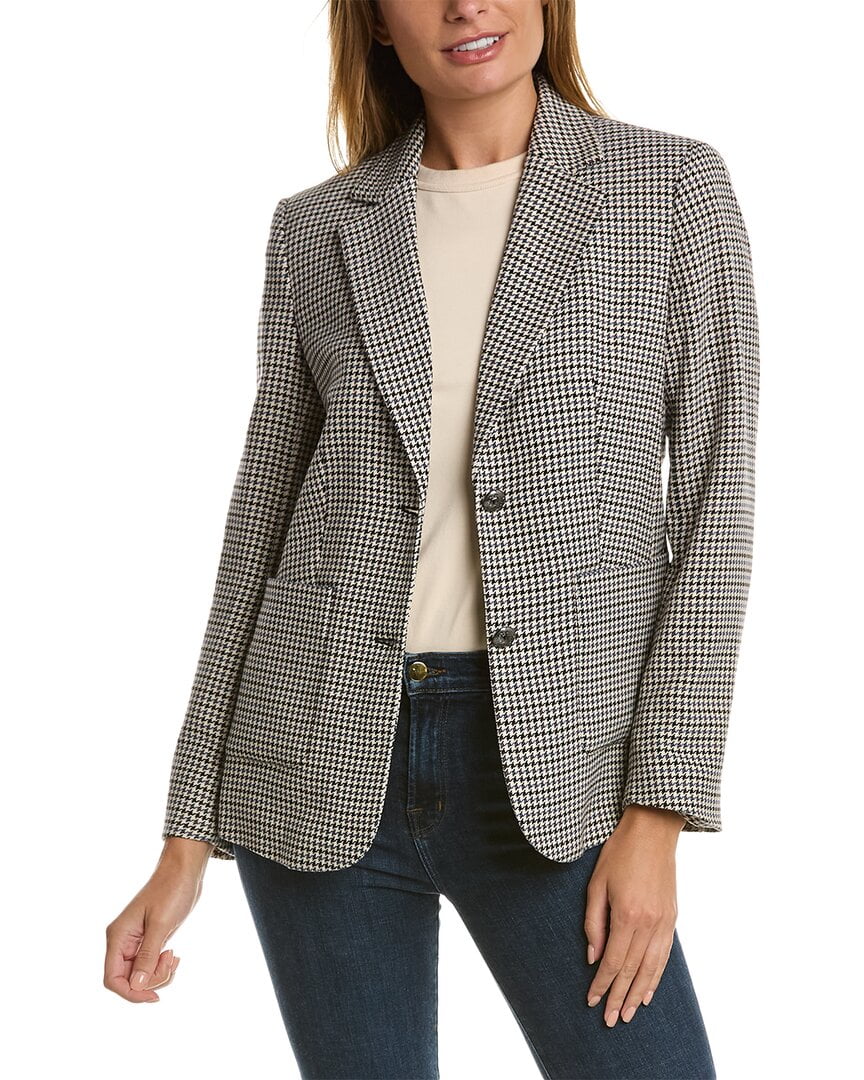 Jones New York womens Houndstooth Jacket, M, Black