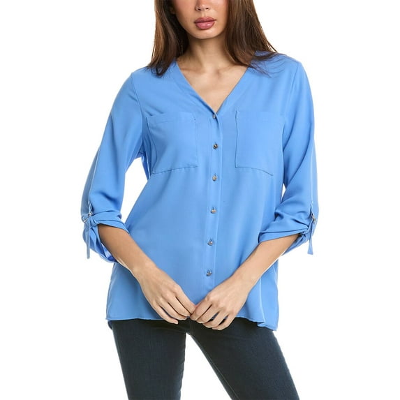 Jones New York womens Jasper Crepe Tunic, XL, Blue