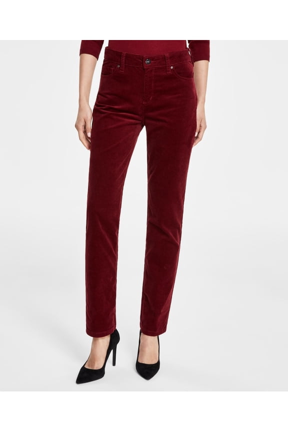 womens Lexington Corduroy Straight Leg Pant, 6, Red