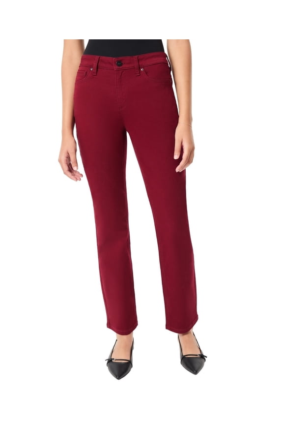 womens Lexington High-Rise Straight Leg Pant, 6, Red