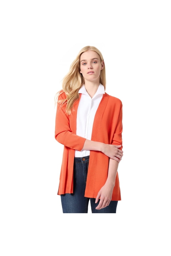 Womens Solid Cardigan Sweater, Orange, Small
