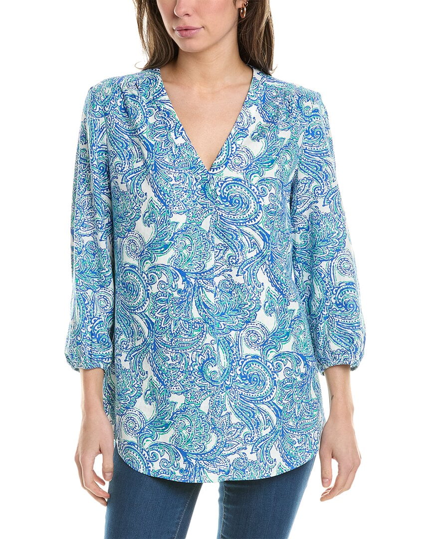 売れ筋商品|||ジョーンズニューヨーク カットソー トップス レディース Women's V Neck Button Front Top with Long Sleeves Jasper Crepe Sapphire Amazon.com: Jones New York Women's Printed Moss Crepe 3Q SLV