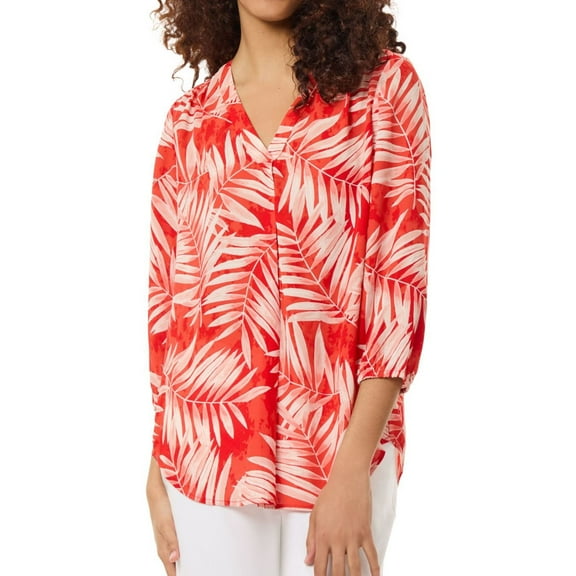 Jones New York womens  Pleat Front Tunic, S, Orange