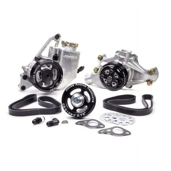 Jones Racing Products 1004-AR-CE Serpentine Front Drive Kit with WP, PS & Reservoir - Small Block Chevy