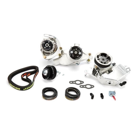 Jones Racing Products JRP2441-AR-602 SBC 602 Aluminium Complete Drive Dirt Legal Crate Kit with Cog Belts & Steel Water Pump