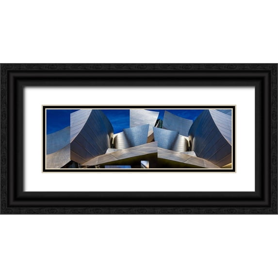 Jones, Ron 32x13 Black Ornate Wood Framed with Double Matting Museum Art Print Titled - Disney Concert Hall-Montage (Color Version)