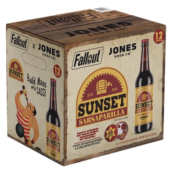 Jones Soda Co. Sunset Sarsaparilla, 12 fl oz, 12-count