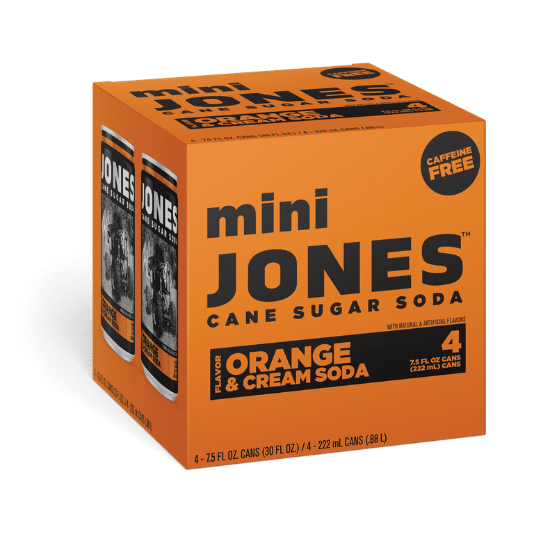 Jones Soda Orange & Cream Mini Cans, 7.5 Ounces, 4 Pack - Walmart.com