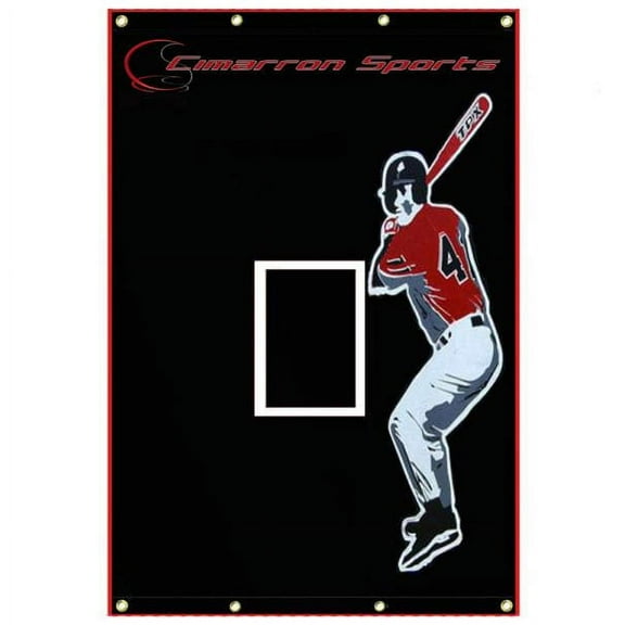 Jones-Sports 5' x 7' Heavy Duty Vinyl Backstop with Batter Image for Baseball Softball Batting Cage