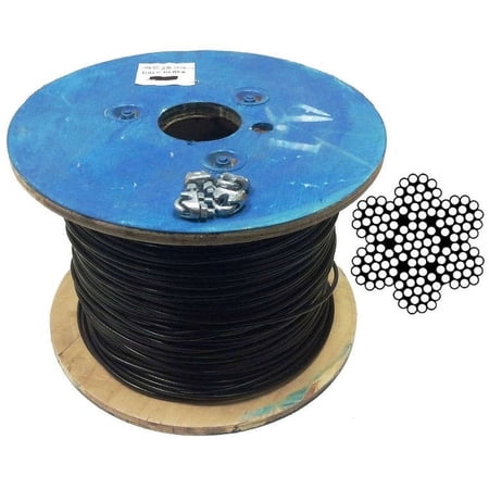 Jones-Sports Black Vinyl Coated Cable 150' with 6 Clamps