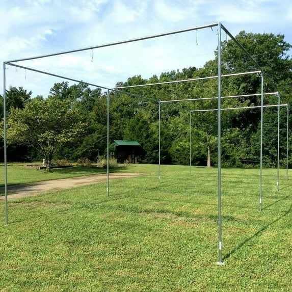 Jones-Sports EZ Up & Down 10' H x 12' W x 60' H Frame Kit Only For Batting Cage Net (Long Poles and Net not Included)