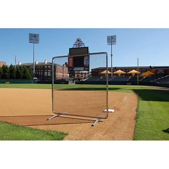 Jones-Sports Professional 7' x 7' Fielders Safety Screen Frame with #42(60 Ply) Pillow Case Net for Baseball and Softball. Add Wheel Kit