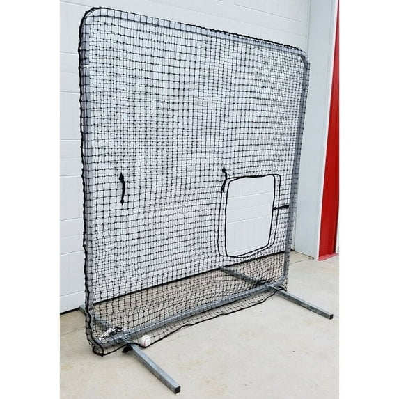 Jones-Sports Professional 7' x 7' Softball Safety Screen Frame with #42(60 Ply) Pillow Case Net for Softball