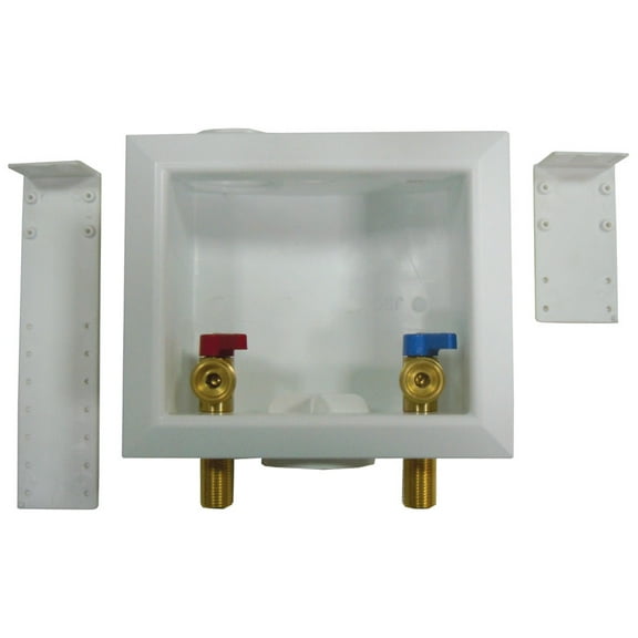 Jones Stephens B05940 Washing Machine Valve Box 1/2 Mip/Sweat C/O - White