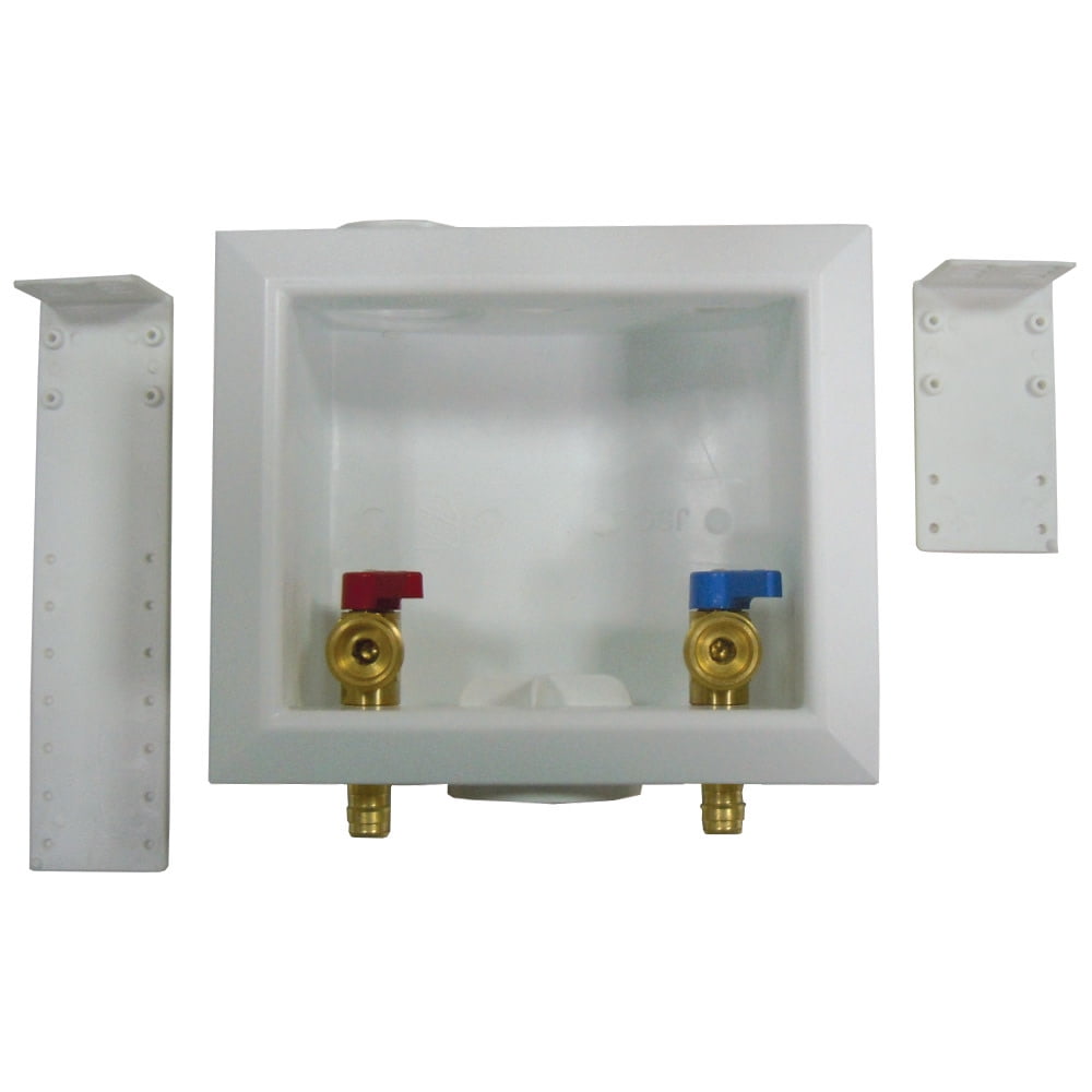 Jones Stephens B05944 Washing Machine Valve Box 1/2 Wirsbo Style Pex C/O - White