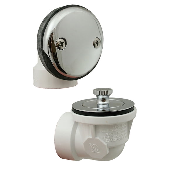 Jones Stephens B07110 0.5 in. Schedule 40 PVC Two-Hole Chrome Plated Lift & Turn, Standard Half Kit