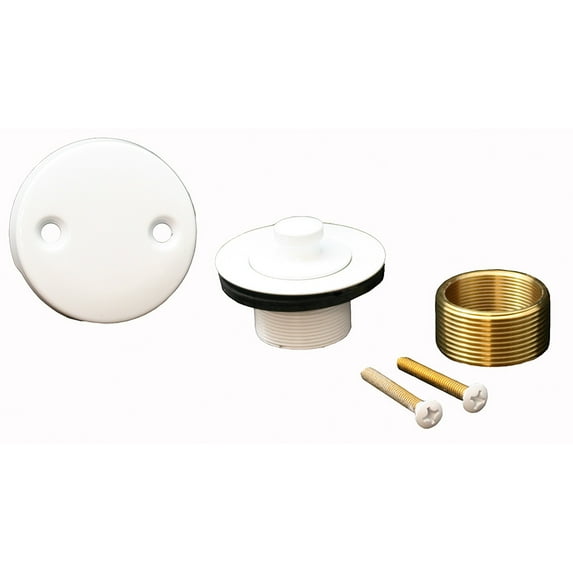 Jones Stephens B5155 Black Two-Hole Lift And Turn Tub Drain Trim Kit - White